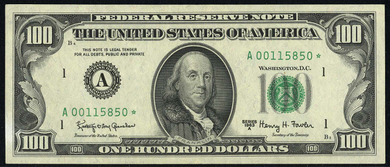 1977 One Hundred Dollar Federal Reserve Note