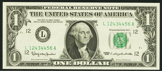 1993 One Dollar Federal Reserve Note