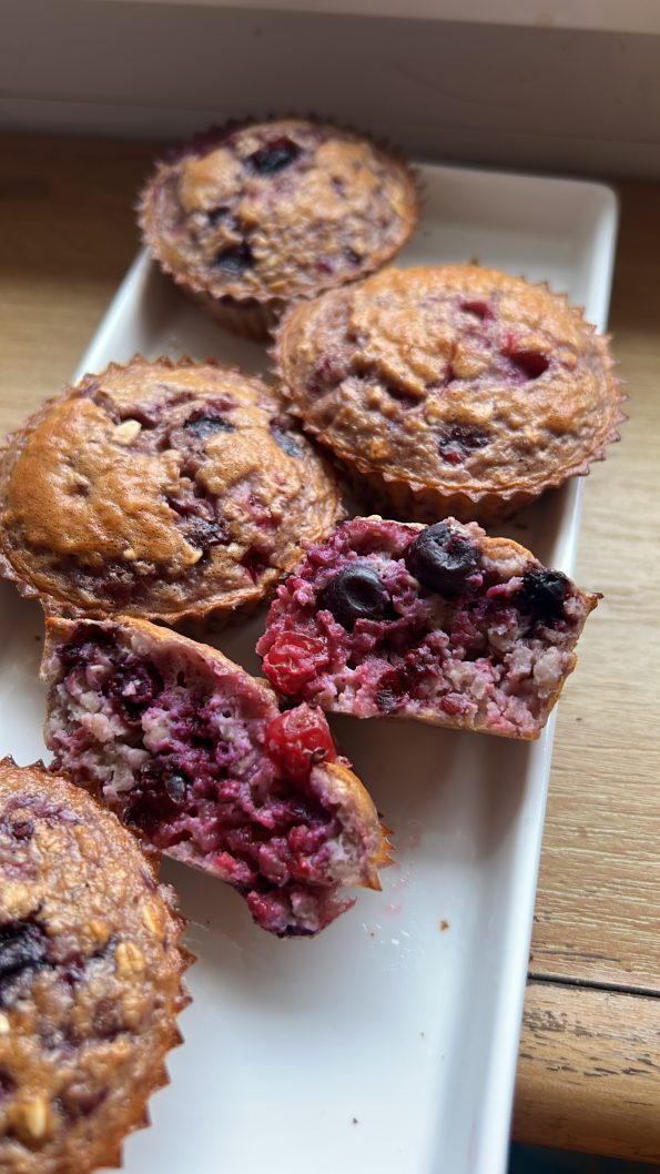 muffins avoine fruits rouges portrait