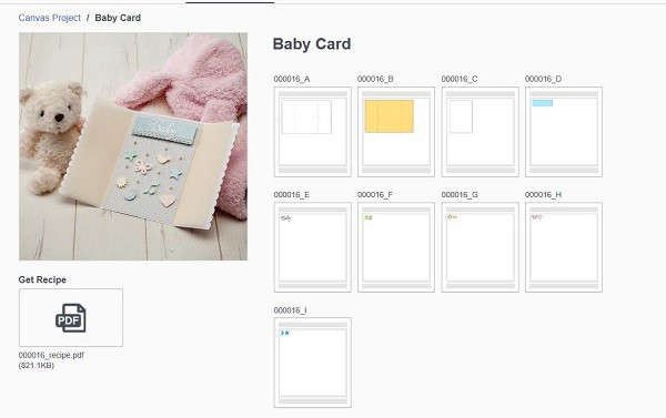 Gorgeous quick baby card from the free file selection for Brother Scan N Cut.