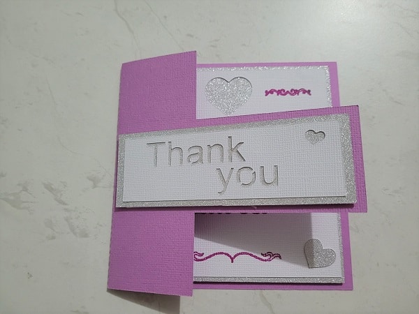 T-shaped thank you card with a free template for you to make with your cutting machine.