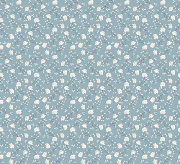 Flores blancas pequeñas fondo azul