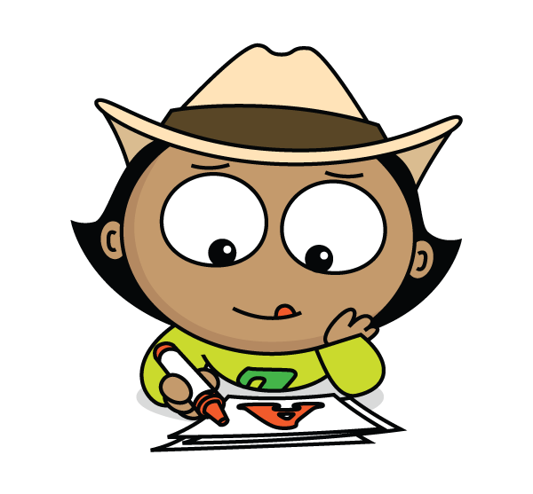 Cartoon boy coloring - Alphabetimals