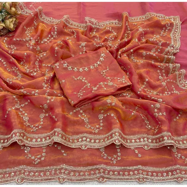 PID-67259-Women-s-Silk-Embellished-Saree-With-Unstitched-Blouse-5-5-Mtr-Orange-3-1000x1000-1.webp Orange Silk Embellished Saree with Unstitched Blouse Piece - 5.5 m - Image 2