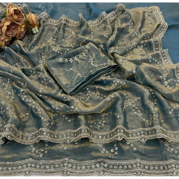 PID-67260-Women-s-Silk-Embellished-Saree-With-Unstitched-Blouse-5-5-Mtr-Teal-3-1000x1000-1.webp Grey Silk Embellished Saree with Unstitched Blouse Piece - 5.5 m - Image 2