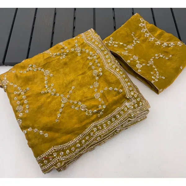 PID-67262-Women-s-Silk-Embellished-Saree-With-Unstitched-Blouse-5-5-Mtr-Yellow-1-1000x1000-1.webp Mustard Yellow Silk Embellished Saree with Unstitched Blouse Piece - 5.5 m - Image 1