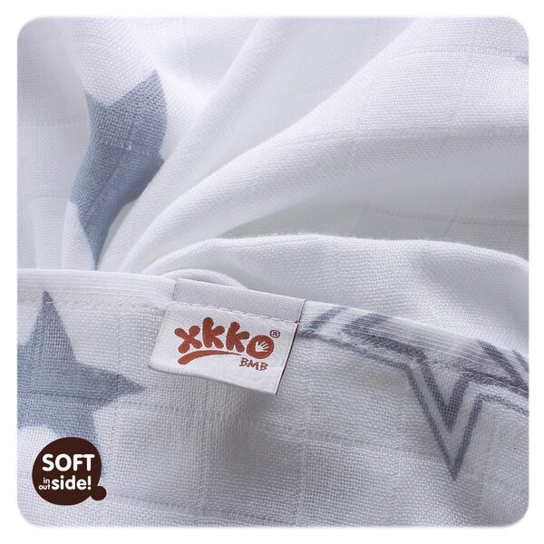 XKKO Bambus Wickeltuch Motiv graue Herzen - Stoffwindeln