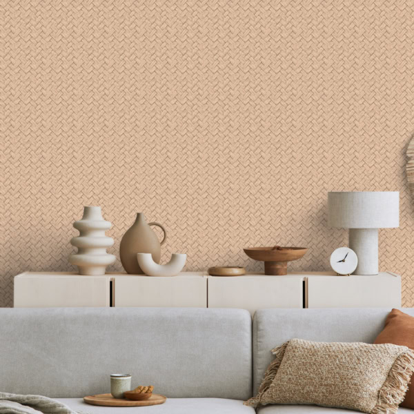 Stylish living room composiiton with mock up poster frame, grey