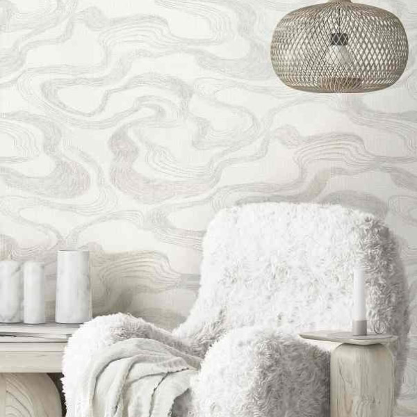 Papel pintado liens curvas fondo blanco