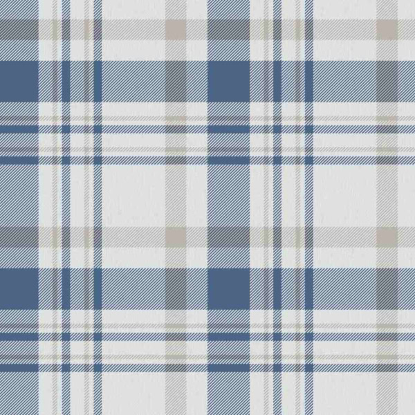 Papel pintado de cuadros escoceses azul