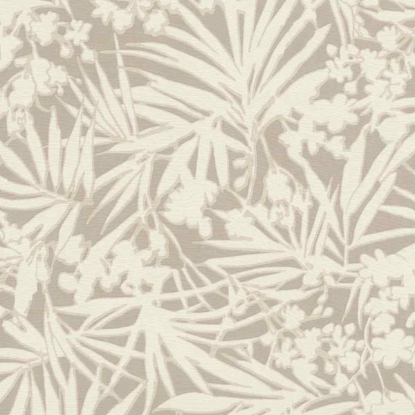 Papel pintado hojas fondo gris