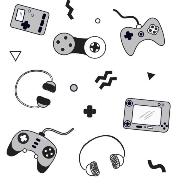 Papel Pintado Consolas Grises