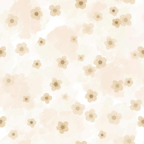 Papel Pintado Flores Beiges