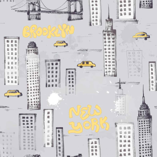 Papel Pintado NY Letras Amarillas