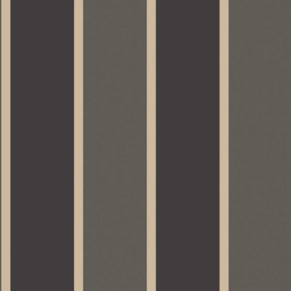 Papel Pintado Rayas Vesalles negras y dorado