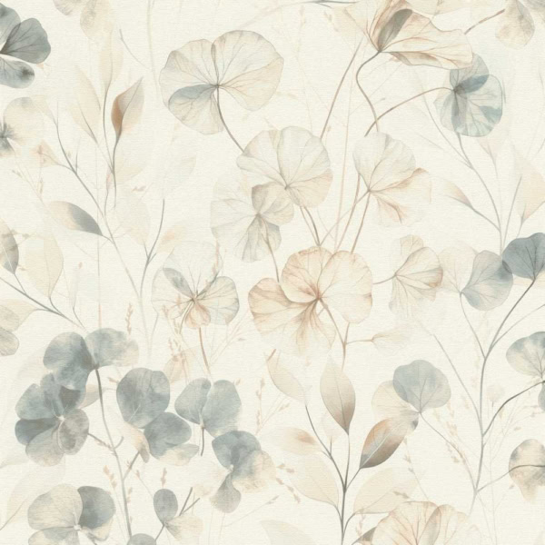 Papel Pintado Floral Zen Azules