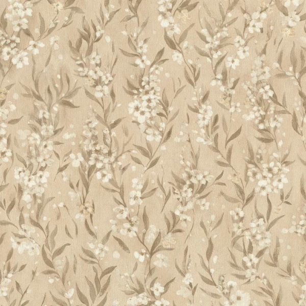 Papel Pintado Flor de Lino Beige