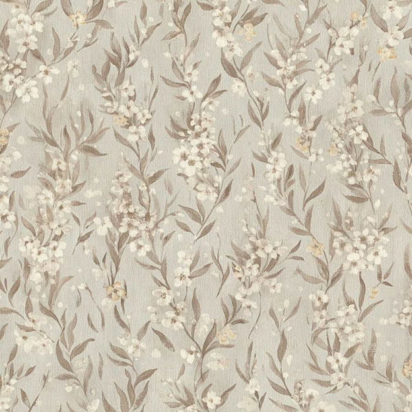 Papel Pintado Flor de Lino Gris