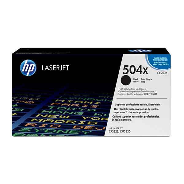 HP 504X / CE250X Black Toner Cartridge - Original