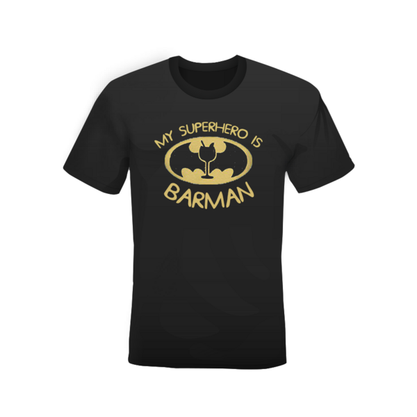 T-shirt My superhero is barman black