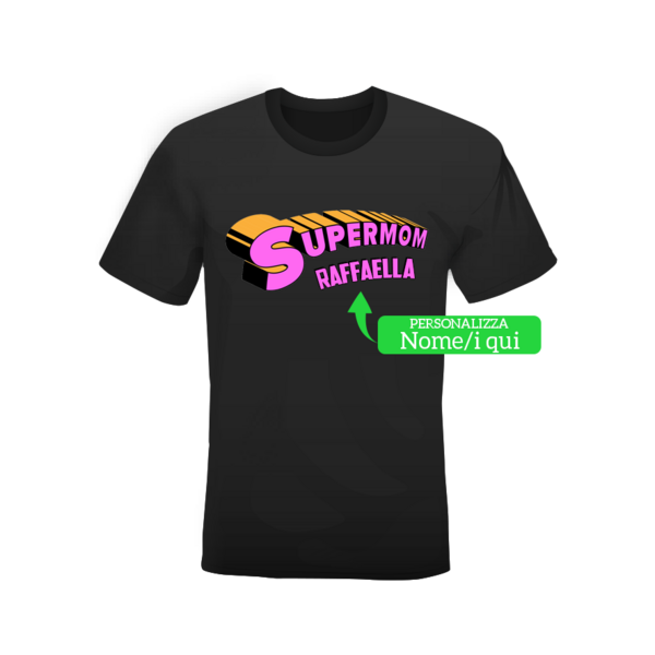 Super mom con nome nera