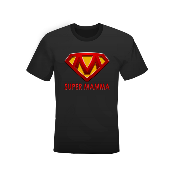 T-shirt Super Mamma black