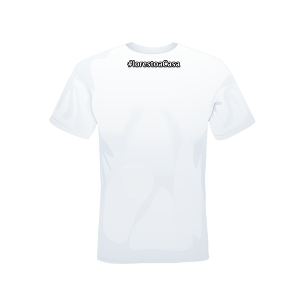 T-shirt #iorestoacasa bianca retro
