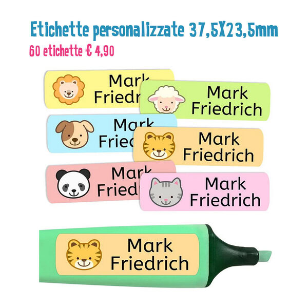 ETICHETTE ADESIVE PERSONALIZZABILI PER MATITE, PENNE E ALTRO 37,5X23,5mm - immagine 2