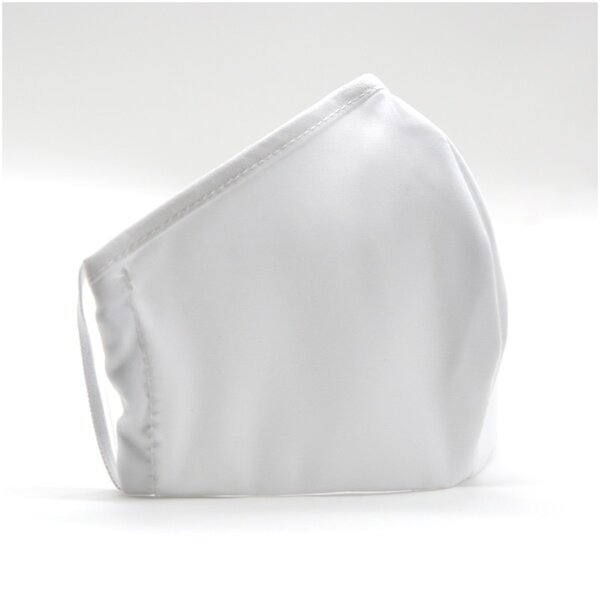 KIT Mascherina FASHION DOPPIO STRATO in poliestere bianco 100% + POCHETTE con moschettone lavabile e riutilizzabile - immagine 2