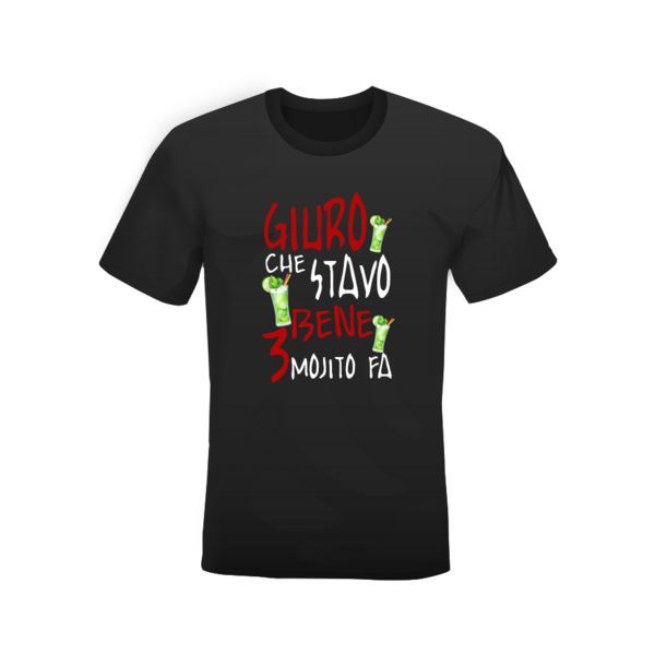 T-shirt nera 100% cotone "Mojito"
