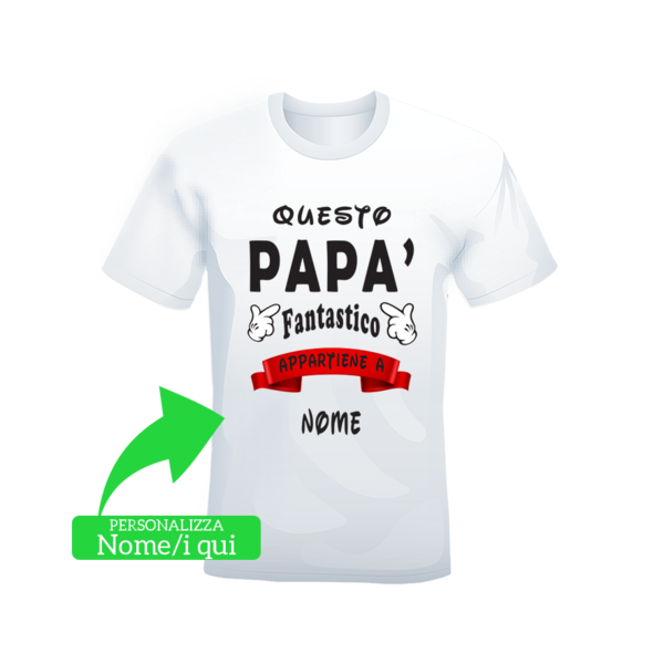 T-shirt Papà Fantastico bianca o nera - immagine 5