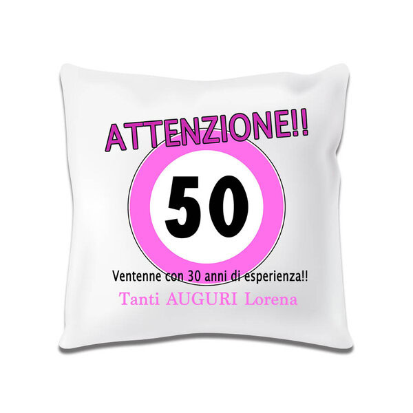 Cuscino 40X40 "50 anni" stampa in sublimazione