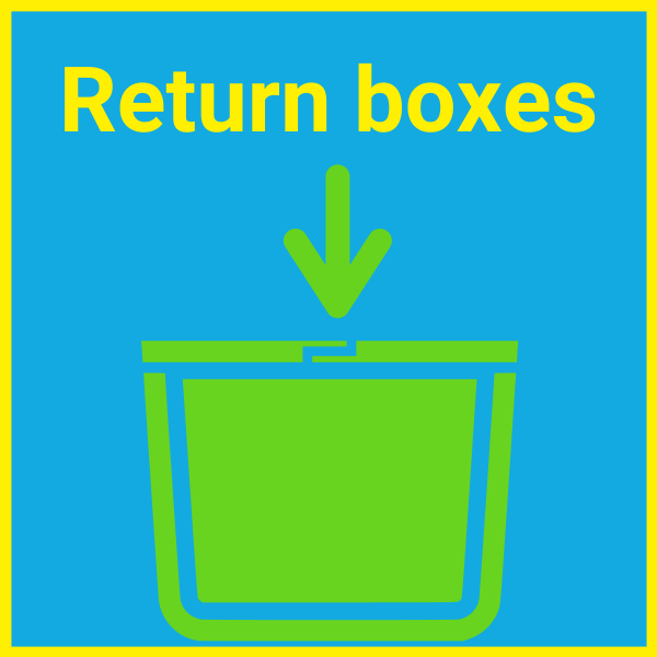 3 Return plastic moving boxes