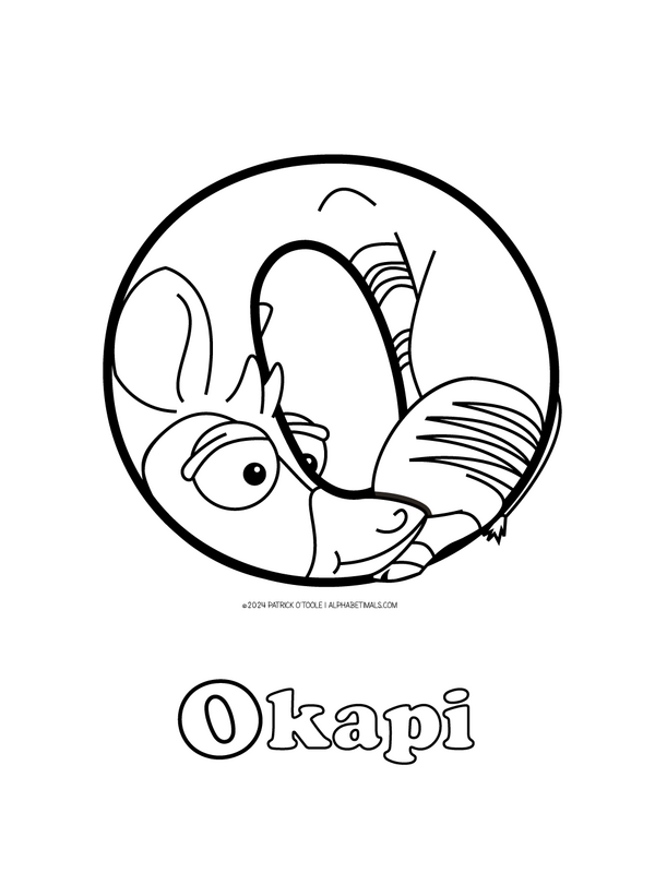 Free Okapi Coloring Page