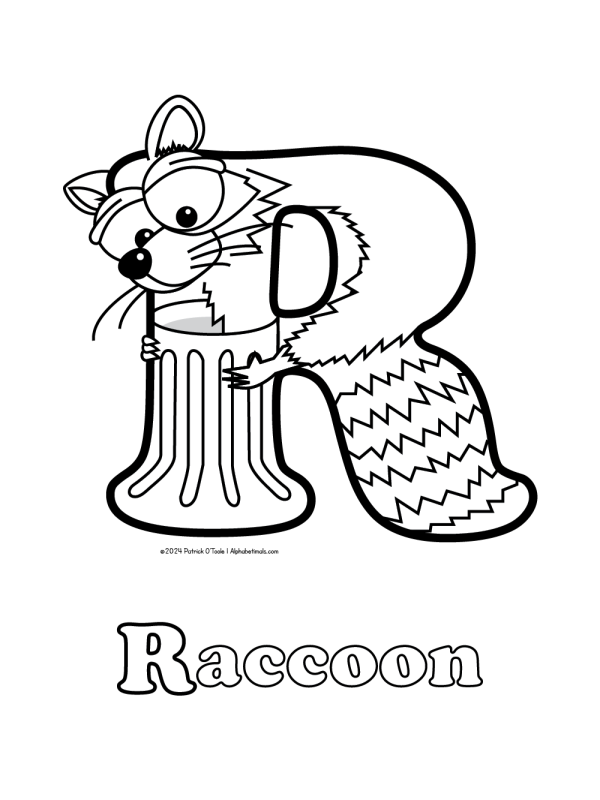 Free raccoon coloring page