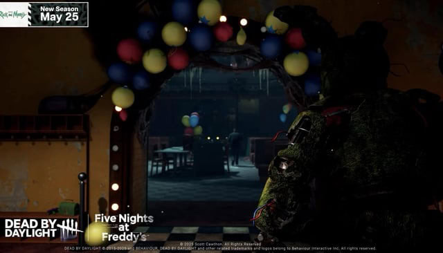 Screenshot of Springtrap looking into the dining area