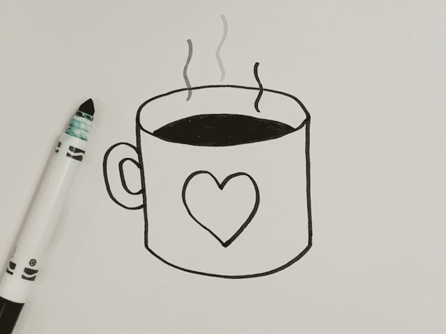 How to Draw a 3D Coffee Mug Animated Coffee Mug Drawing