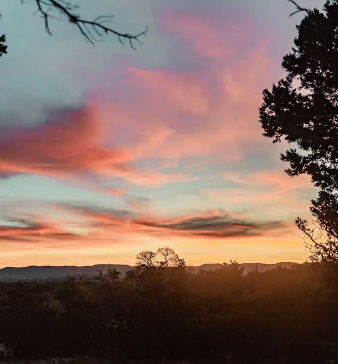 Sunset Seco Rige Campground Utopia Texas