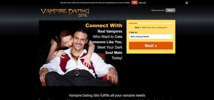 vampire dating site review