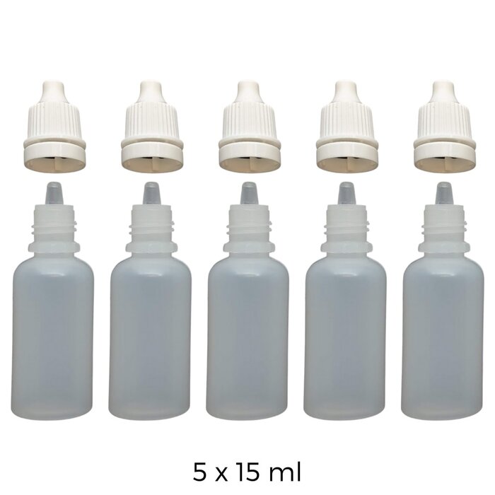 Leere Plastikflaschen mit Dosierspitze (15ml / 30ml, 5er Packung, leer) – Bild 3