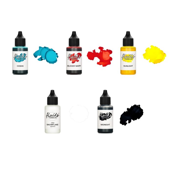 Octopus Fluids Alcohol Ink Set ESSENTIALS (5 x 30 ml) - Alcohol-Ink.ch