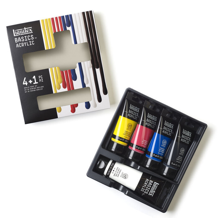 LIQUITEX BASICS Acrylfarben Set (4x75ml + 1x118ml) – Bild 3