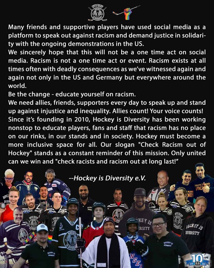 Hockey is Diversity on Black Lives Matter