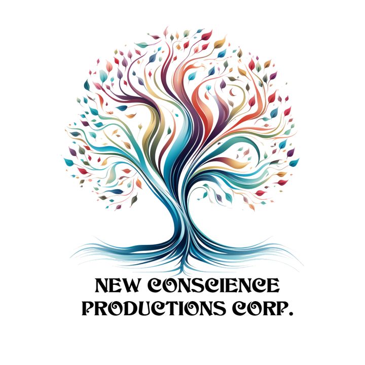 New Conscience Productions logo with a colorful flowing tree.