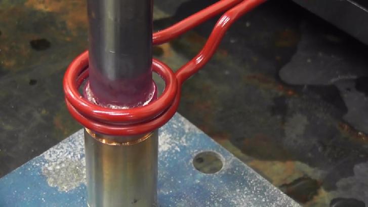 Induction brazing copper to brass fitting1