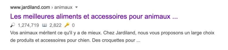 Jardiland serp catégorie animaux