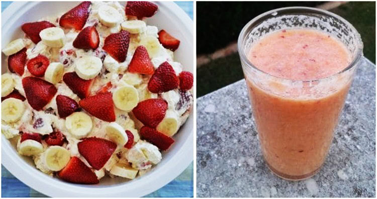 vitamina de morango para acabar com a fadiga física e mental