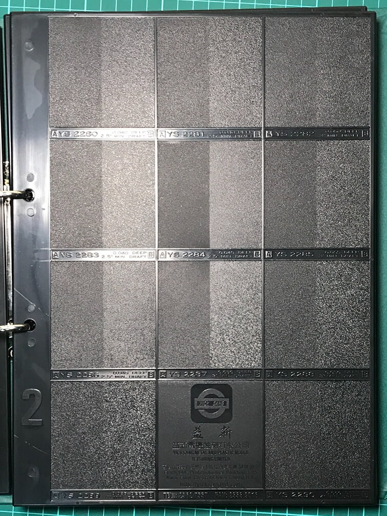 YS2280 to YS2302 Texture Plate_Front Side