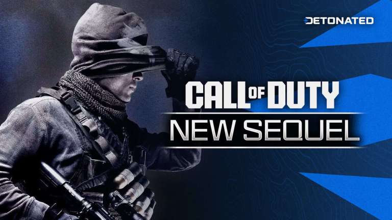 Screenshot of Call of Duty Ghosts Cover Art with COD Logo and 'New Sequel' Text