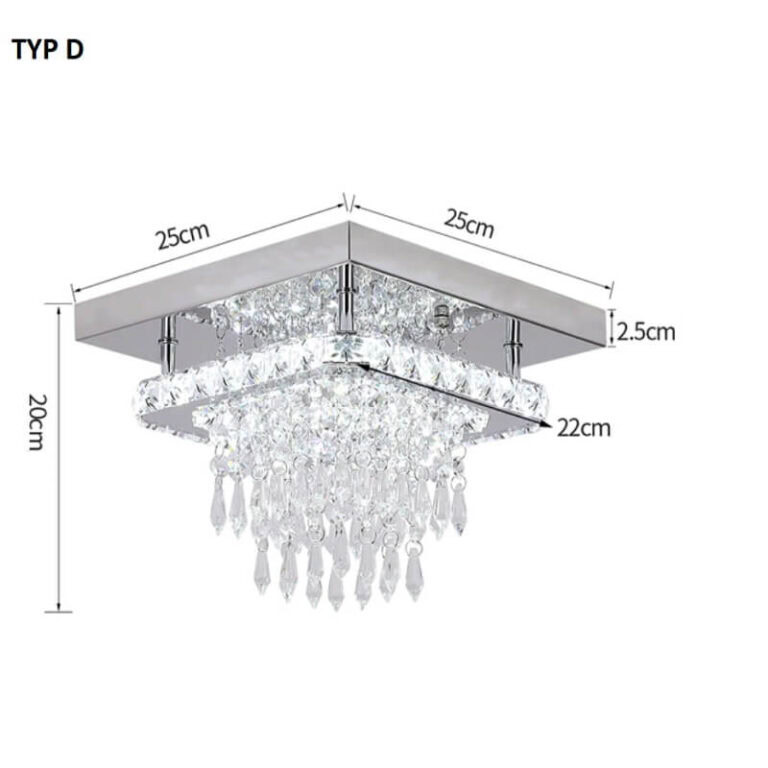 Lampa sufitowa wiszące kryształy plafon LED elegancka i nowoczesna. Idealna do salonu, do sypialni, holu czy jadalni.